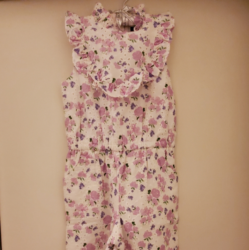 Janie and Jack Forever Flowers Eyelet Jumpsuit